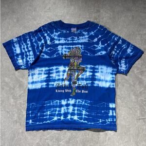 2002 Vintage Jethro Tull Living With the Past Tour Blue Tye Dye T Shirt Size XL